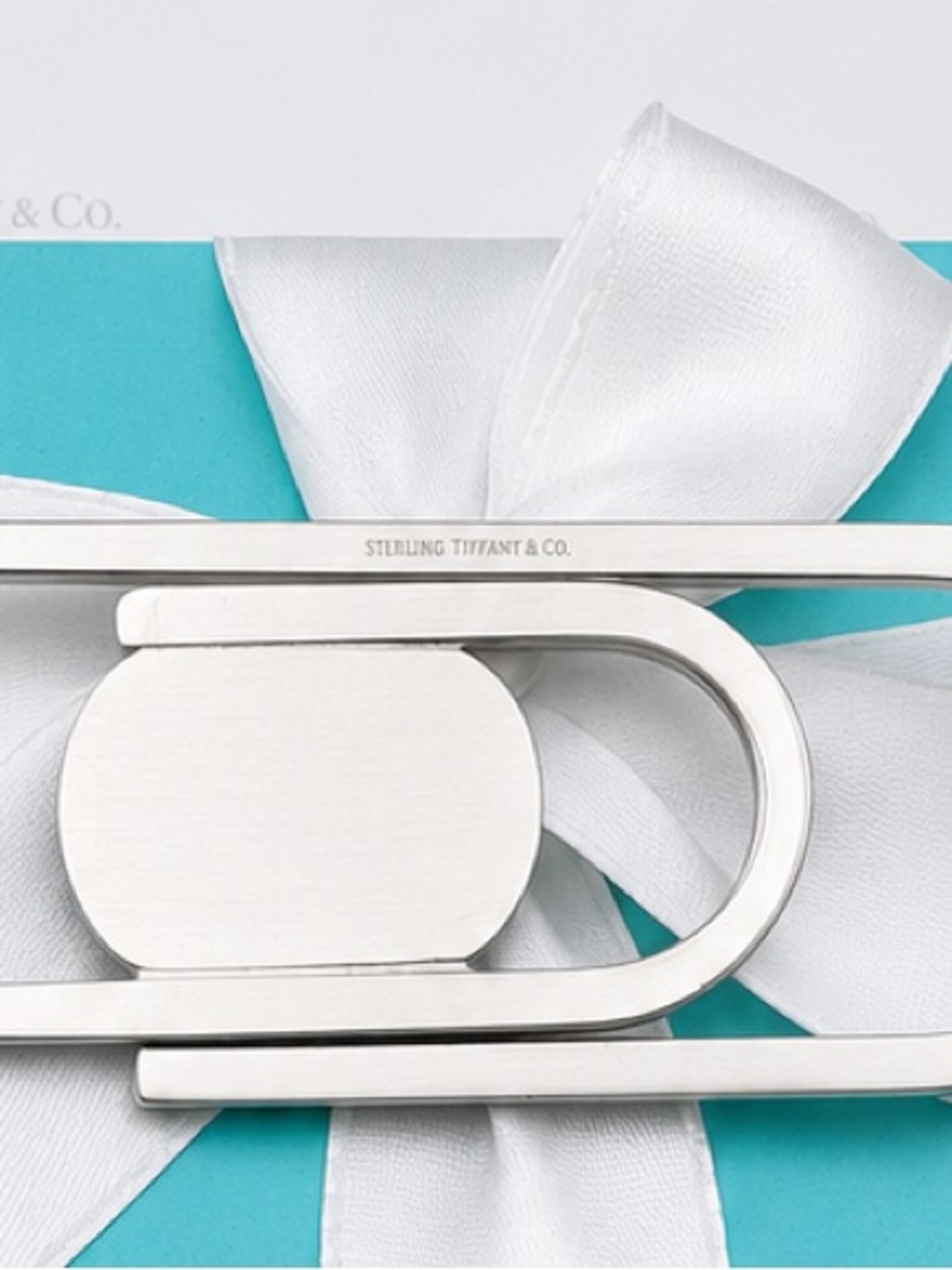 Tiffany & Co. Paperclip Money Clip 3.25" Sterling Silver 925 Paper Clip Gift Box - Picture 4 of 12